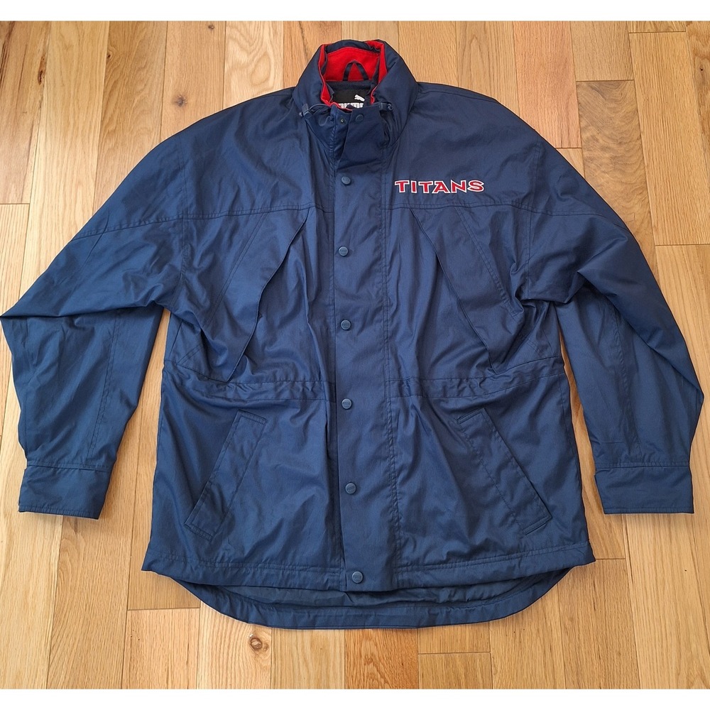 Vintage Tennessee Titans Jacket Mens Large Blue NFL Football Puma Windbreaker L